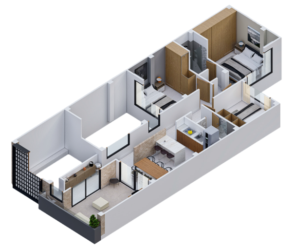 Plano Arquitectónico Apartamento 3 (78.43 m2) - Casa Tipo 4